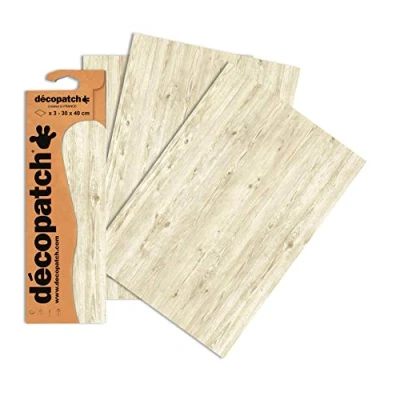 Abbildung von Decopatch Papier No. 673 (Holz braun Hell, 395 x 298 mm) 3er Pack