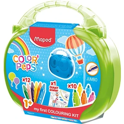 Abbildung von Maped M897416 Malset KIDS Box, Color&#039;Peps, 12er Fasermaler mit Malbuch