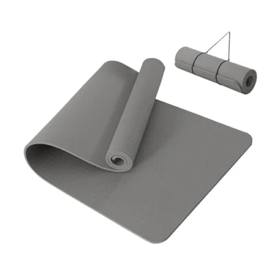 Abbildung von Good Nite Yogamatte, dick, 10 mm, TPE, Yogamatten für Damen und Herren, rutschfeste Gymnastikmatten Zuhause, Fitness, Workout Matte, Pilates, 183 x 61 1 cm (grau)