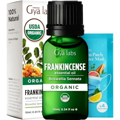 Abbildung von Gya Labs Ätherisches Bio Weihrauchöl für die Haut 100% reines und natürliches Gesicht, Körperkomfort &amp; Diffusor, Aromatherapieöle zur Beruhigung Entspannung (10ml)
