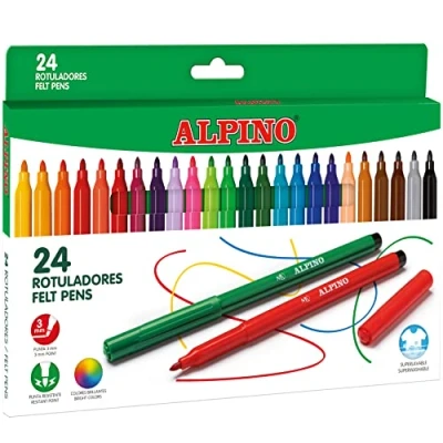 Abbildung von ALPINO AR001003 Pack 24 Filzstifte Fineliner farblich sortiert