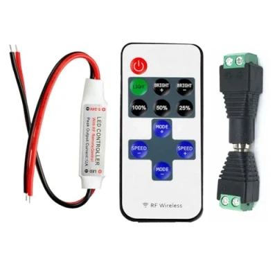 Abbildung von Taikuwu LED Streifen Controller, Strip Dimmer, DC 5V 24V, 12A, RF Wireless Fernbedienung, für SMD 5050 3528 2835 5630 Band