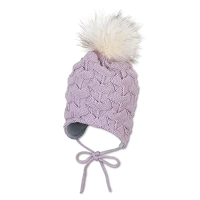 Abbildung von Sterntaler Baby Mädchen Strickmütze mit Pompom, flieder, 49