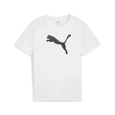 Abbildung von puma Jungen Teamrise Logo Jersey Baumwolle Jr T Shirts, Weiß Schwarz, 164 EU