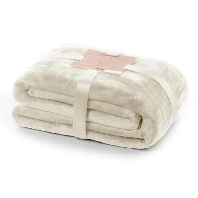 Abbildung von DecoKing Kuscheldecke 200x220 cm Creme Decke Microfaser Tagesdecke Fleece weich sanft kuschelig Ecru Ivory Elfenbein Cream Mic