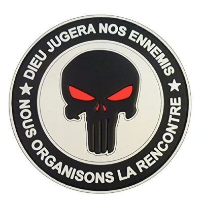 Abbildung von Punisher DIEU JUGERA NOS ENNEMIS DEVGRU Morale PVC Fastener Patch