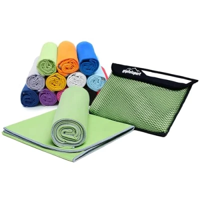 Abbildung von gipfelsport Mikrofaser Handtuch Microfaser Handtücher Set, Strandtuch, Badetuch I groß, schnelltrocknend für Sport, Beach, Reise, Outdoor, Camping leicht, dünn, klein 80x40cm Grün