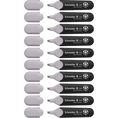 Abbildung von Schneider Job 150 Textmarker (aus recyceltem Kunststoff, ausgezeichnet mit Der blaue Engel) 10er Pack, taupegrau
