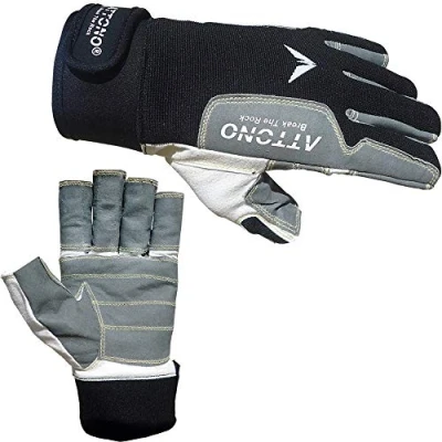Abbildung von ATTONO Segelhandschuhe Sommer Segeln Regatta Wassersport Handschuhe Gr. 9/L