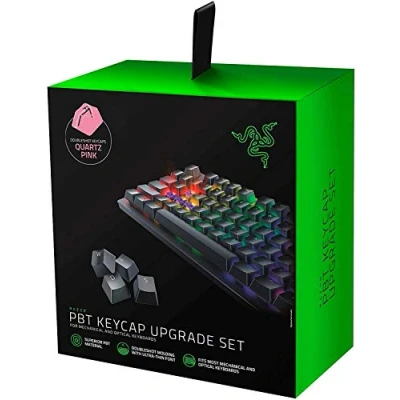 Abbildung von Razer PBT Keycap Set für Gaming Tastatur Tastenkappen Upgrade mechanische und optische Tastaturen (Hintergrundbeleuchtungskompatibilität, überlegenes Material) Quartz/Pink