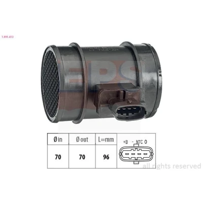 Abbildung von EPS 1.991.413 Luftmassenmesser Made in Italy OE Equivalent ALFA ROMEO: Giulietta Hatchback, 159 Saloon, Sportwagon, FIAT: Idea, Freemont