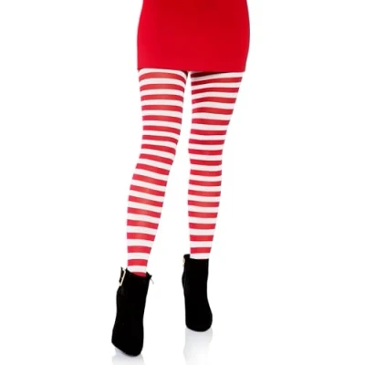 Abbildung von LEG AVENUE Damen Stripe Leggings, Weiß/Rot, Einheitsgröße Große Größen EU