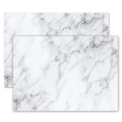 Abbildung von 2er Set Schreibtischunterlage Mamor Optik I DIN A2 aus Papier zum Abreißen Schreib Unterlage neutral schlicht modern elegant weiß grau dv1308