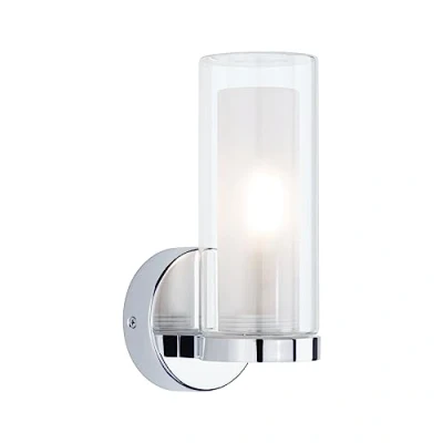 Abbildung von Paulmann 71076 Wandleuchte Selection Bathroom Luena IP44 E14 230V max. 20W dimmbar Chrom, Glas einflammige Badleuchte ohne Leuchtmittel