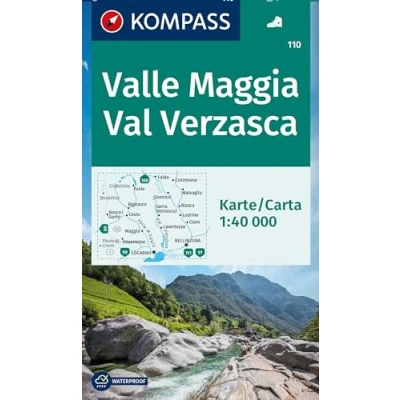 Abbildung von KOMPASS Wanderkarte 110 Valle Maggia, Val Verzasca 1:40.000: markierte Wanderwege, Fahrradwege, Hütten und vielem mehr