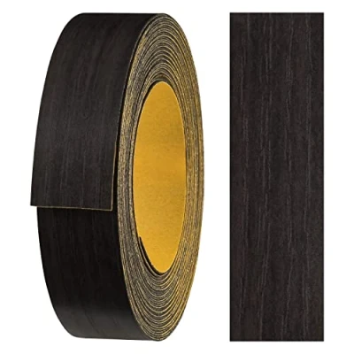 Abbildung von haggiy Melaminkanten Band selbstklebend 18mm x 5m I Kantenband Möbelkantenband Sicherer Halt ohne Bügeln Kantenumleimer Furnier für Regalbretter/Holzplatten (Wenge)