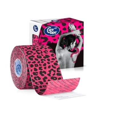 Abbildung von CureTape® Kinesiotapes Wasserfestes &amp; Elastisches Kinesiologie Tape Hautfreundliche Kinesiotape Latexfrei Hypoallergen Sporttape für Verletzungen Beschwerden 5cm x 5m (Leopard)