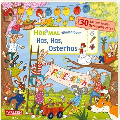 Abbildung von Hör mal (Soundbuch): Wimmelbuch: Has, Osterhas: Sachen suchen und Geräusche raten