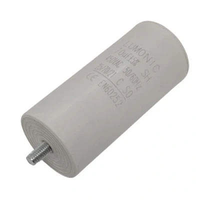 Abbildung von Lumonic Anlaufkondensator mit Stecker I 70µF 450V 50x110mm 70uF Motorkondensator Kunststoffgehäuse Betriebskondensator für Pumpen, Rasen