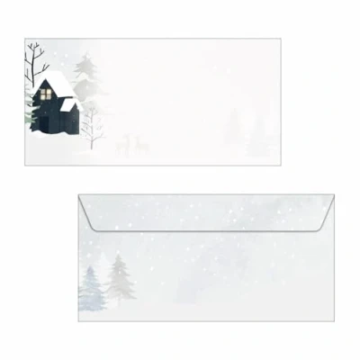 Abbildung von SIGEL DU601 Briefumschläge Weihnachten &quot;Cozy Christmas Watercolor&quot;, gummiert, DIN lang, 25 Stück, aus nachhaltigem Papier