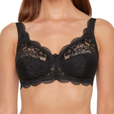 Abbildung von Susa Damen Ohne Aus Elastischer Spitze Latina Bügelloser BH, Schwarz (Schwarz 004), 80C EU