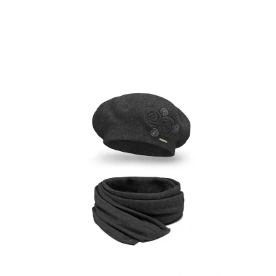 Abbildung von Vivisence Beret SET Schal, Damen, Größe: One Size, Dark grey