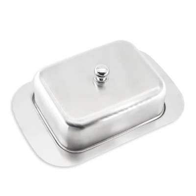 Abbildung von alwaiiz Butterdose Edelstahl, Butterdosen mit Deckel für 250 g Butter, Geeignet Hausmannskost und Restaurants, Silber