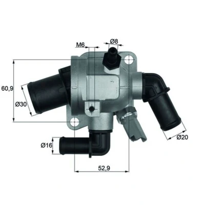 Abbildung von MAHLE ORIGINAL TI 173 88 Kühlwasserthermostat mit Dichtung FIAT: Grande Punto Hatchback, Doblo I Cargo, Evo Hatchback
