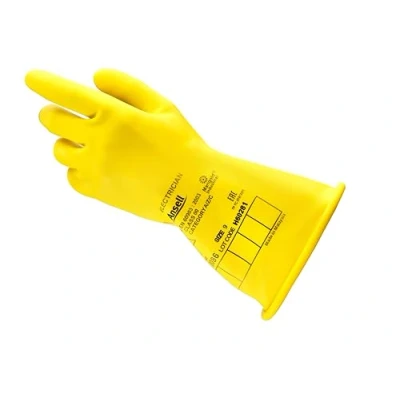 Abbildung von Ansell ActivArmr Elektriker Schutzhandschuhe, Elektroschutz Klass 0 (1000V), Elektrisch Isolierende Gummihandschuhe, Professionelle Arbeitshandschuhe 28cm, Gelb, Größe M (1 Paar)