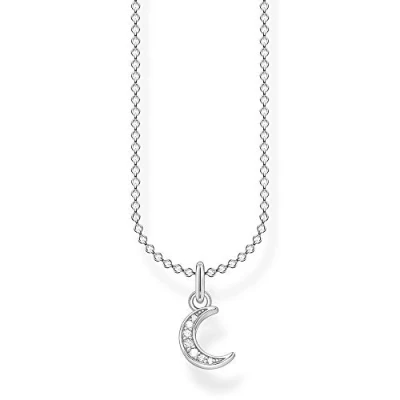 Abbildung von Thomas Sabo Damen Halskette Mond pavé silber 925 Sterlingsilber, 38 45 cm Länge