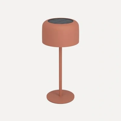 Abbildung von EGLO Solar Tischleuchte Roccanova, Akku Tischlampe Outdoor, touch dimmbar in 3 Stufen, Solarlampe für Balkon und Garten, Stahl Rot, warmweiß, IP44