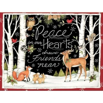 Abbildung von Lang 1004777 &quot;Peace in Our Hearts, Weihnachtskarten, Kunstwerk von Susan Winget 18 Karten, 19 Umschläge 13,7 x 17,5 cm