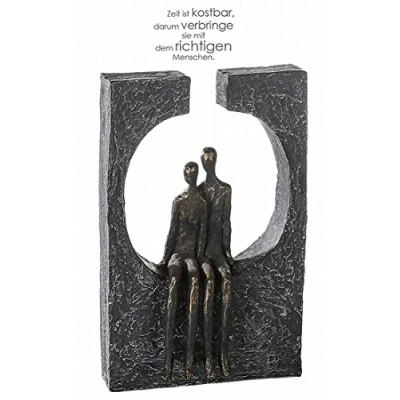 Abbildung von Casablanca Skulptur Deko Figur aus Kunstharz Zweisamkeit Wohnaccessoir bronzefarben Höhe 27,5 cm Couple Liebe Love