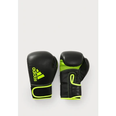 Abbildung von adidas Boxhandschuhe Hybrid 80 geeignet fürs Boxen, Kickboxen, MMA, Fitness &amp; Training für Kindern, Männer oder Frauen Schwarz/Gelb 12 oz