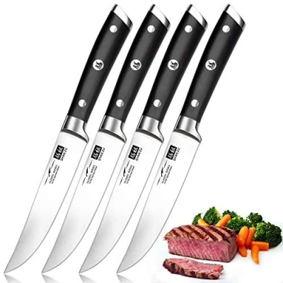 Abbildung von SHAN ZU Steakmesser Set 4 teilig Steakmesserset Fischmesser Jausenmesser Profi Küchenmesser Kochmesser Fleischmesser Deutscher Edelstahl