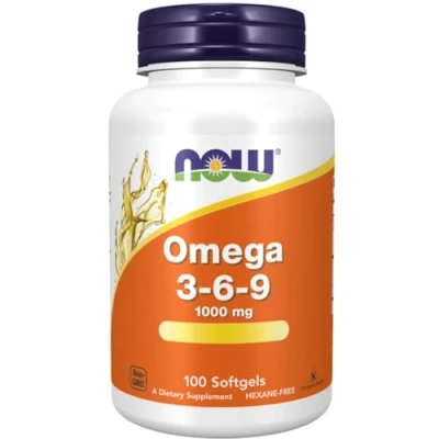 Abbildung von Now Foods, Omega 3 6 9, 1000mg, mit hochwertigen Pflanzenölen, hochdosiert, 100 Weichkapseln, Laborgeprüft, Sojafrei, Glutenfrei, Ohne Gentechnik