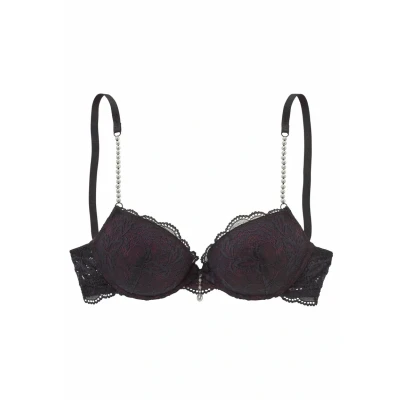 Abbildung von Lascana SEXY Pearl Pushup BH, Damen, Größe: 70B, Black/eggplant