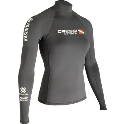 Abbildung von Cressi Dive Center Lady Rash Guard Protective Langarm Schwarz für SUP und Wassersport, M/3 (40), Damen