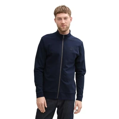 Abbildung von TOM Tailor MIT Stehkragen Sweatjacke, Herren, Größe: Medium, Sky captain blue