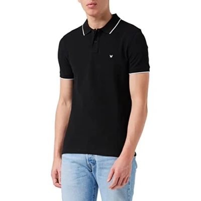 Abbildung von Wrangler Herren Pique Poloshirts, Schwarz (Black 100), S EU