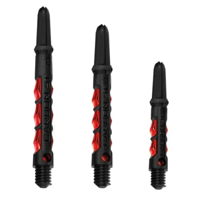 Abbildung von Harrows Dartschäfte Carbon ST Schäfte mit Pyramidenringen, Medium, Rot