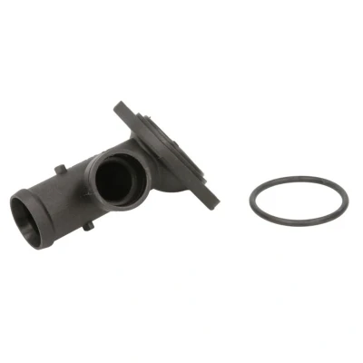Abbildung von TOPRAN 114 417 Flansch Kunststoff Kurbelgehäuse, vorne, längs VOLKSWAGEN: Golf 5, Passat B6 Variant, Caddy 3, AUDI: A3 Sportback, Hatchback