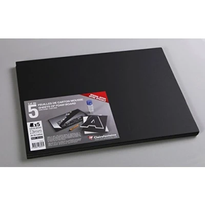 Abbildung von Clairefontaine 193647C Packung (mit 5 Schaumkartons, DIN A3 29,7 x 42 cm, 3 mm, säurefrei, leicht und fest, geeignet für Dekorationsarbeiten, zur Bilderrahmung, zum Modellieren) 5er Pack schwarz