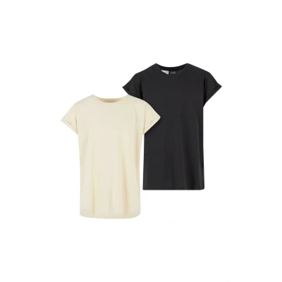 Abbildung von Urban Classics Extended Shoulder TEE 2PACK Tshirt basic für Kinder, Größe: 158/164, Whitesand black