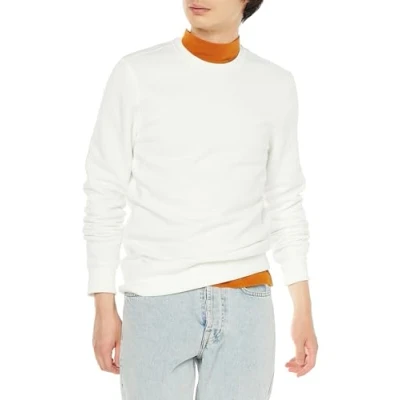 Abbildung von Amazon Essentials Herren Fleece Sweatshirt mit Rundhalsausschnitt (erhältlich in Big &amp; Tall), Gebrochenes Weiß, S