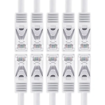 Abbildung von 10m Weiss 10 Stück Cat7 Netzwerkkabel SFTP Patchkabel Lankabel Rohkabel 10GB/s 500 Mhz konfektioniert mit 2 RJ45 Stecker Cat 6a