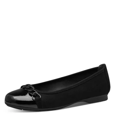 Abbildung von Jana Damen Ballerinas Flach mit Kette Weite H Mehrweite, Schwarz (Black), 37 EU
