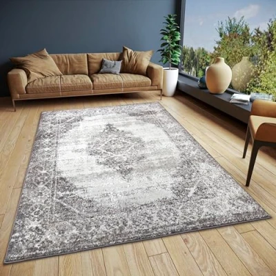 Abbildung von Hanse Home Retro Teppich Orientalisch Orientalischer Kurzflor Wohnzimmerteppich im Vintage Look, Orient Läufer für Schlafzimmer, Esszimmer, Wohnzimmer, Flur, Küche Creme Schwarz, 200x280cm