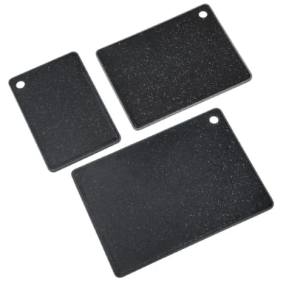 Abbildung von KESPER 3er Set Schneidebrett, Material: Kunststoff PP, Maße: 36 x 26 0,9 cm, Farbe: Schwarz, Grau 30940