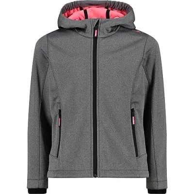 Abbildung von CMP Kid G Jacke mit fester Kapuze, Schwarz Mel. Glanz, 164